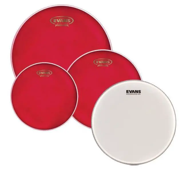 Alt view image 2 of 3 - Drum Heads - Hydraulic Red Standard Pack (12", 13", 16") with 14" UV1 Coated Snare Head