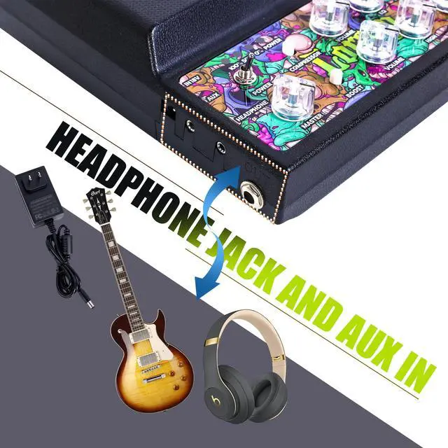 Alt view image 5 of 6 - Bass Amp,20W Portable Bass Amplifier for Bass Guitar,Compressor,Boost Effect, Mini Portable Bass Combo Amp with Aux in,Bluetooth,Headphone Jack and 9V Pedal Power Output