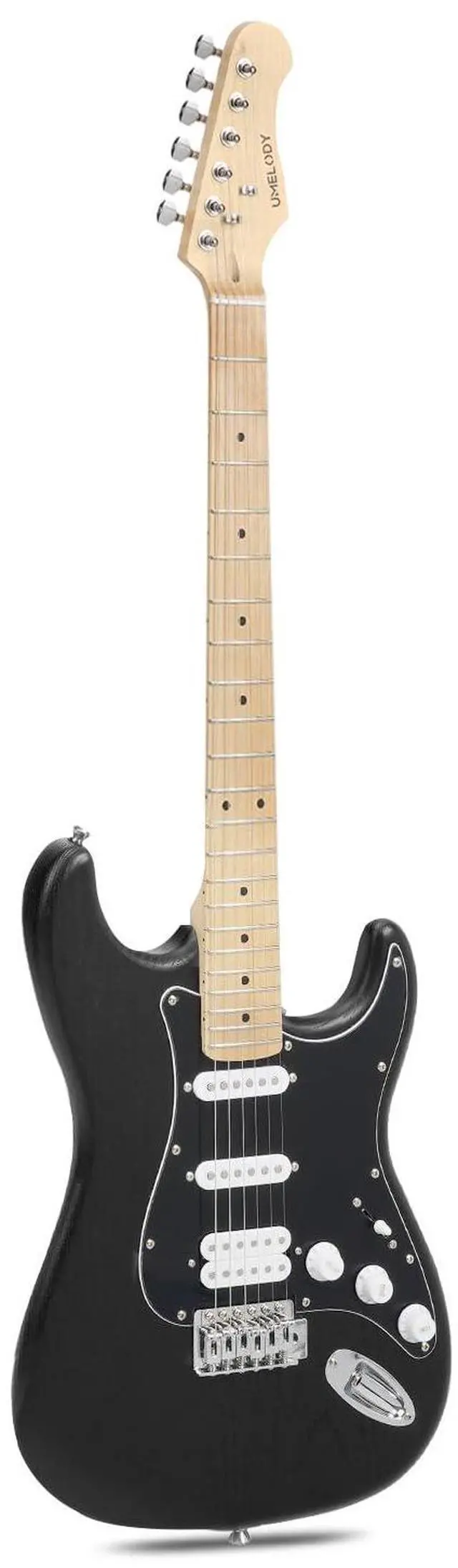 Main image of UST-150 Beginner Electric Guitar, Lightweight ST Style Guitar with Matte Natural Finish, Easy to Play for New Players, Perfect for Home Practice, Learning and First Guitar Experience, Black