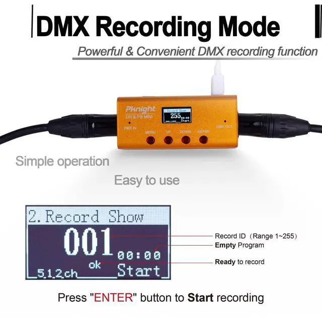 Alt view image 3 of 7 - DMX Recorder and Playback Controller 1 universe DR & PB MINI