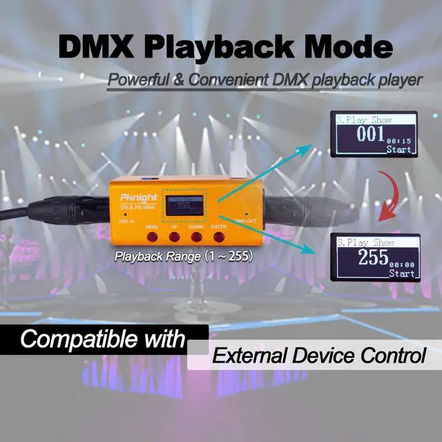 Alt view image 4 of 7 - DMX Recorder and Playback Controller 1 universe DR & PB MINI