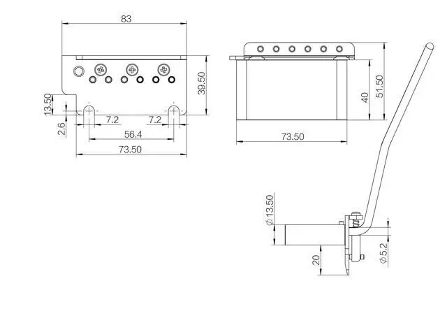 Alt view image 2 of 6 - Guitar Tremolo Bridge with Brass Roller Saddle String Space 10.5mm & Brass Block & Spring and Claw, Pop-In Vibrato Bar, Complete Install Kit for Start ST Electric Guitar(GG-2001, Gold)