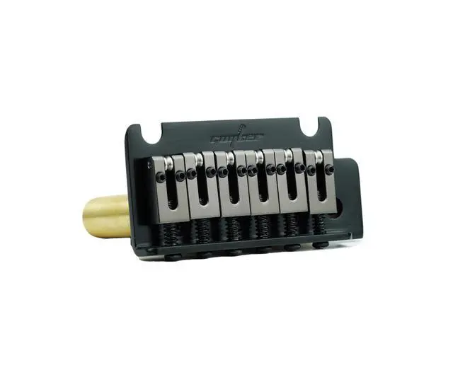 Alt view image 3 of 6 - Guitar Tremolo Bridge with Brass Roller Saddle String Space 10.5mm & Brass Block & Spring and Claw, Pop-In Vibrato Bar, Complete Install Kit for Start ST Electric Guitar(GG-2001, Black)