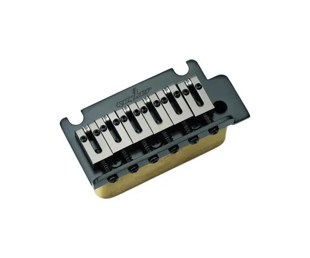 Alt view image 4 of 6 - Guitar Tremolo Bridge with Brass Roller Saddle String Space 10.5mm & Brass Block & Spring and Claw, Pop-In Vibrato Bar, Complete Install Kit for Start ST Electric Guitar(GG-2001, Black)