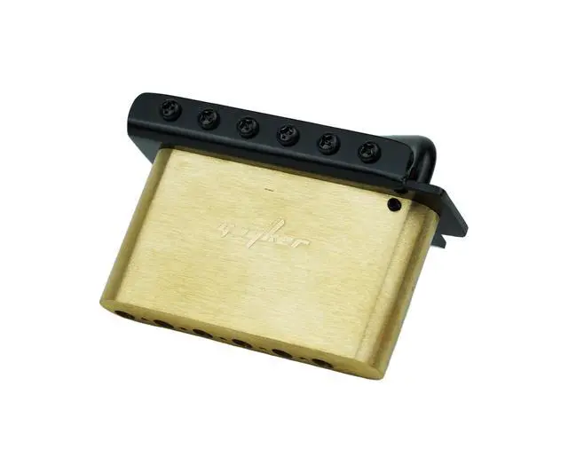 Alt view image 5 of 6 - Guitar Tremolo Bridge with Brass Roller Saddle String Space 10.5mm & Brass Block & Spring and Claw, Pop-In Vibrato Bar, Complete Install Kit for Start ST Electric Guitar(GG-2001, Black)