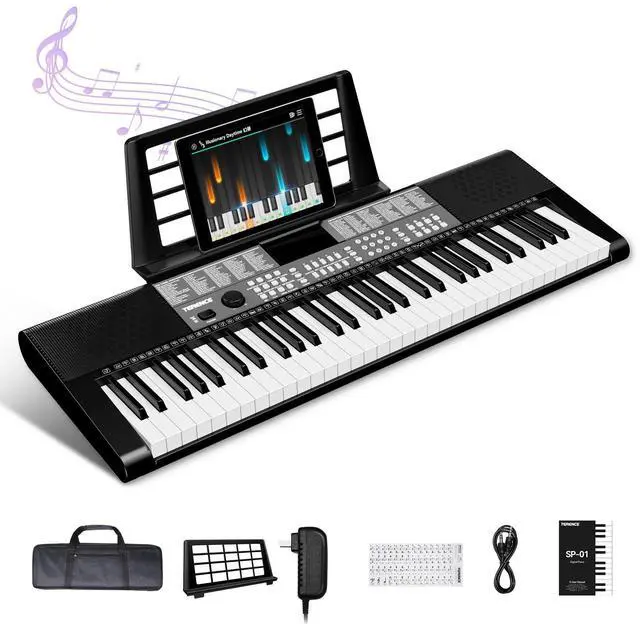 Main image of Keyboard Piano 61 Keys Dual HiFi Speakers Digital Piano with 51 Panel Function Buttons LED Display Dual Keyboard 2 Power Options Electric Piano Support for Headset and Microphone
