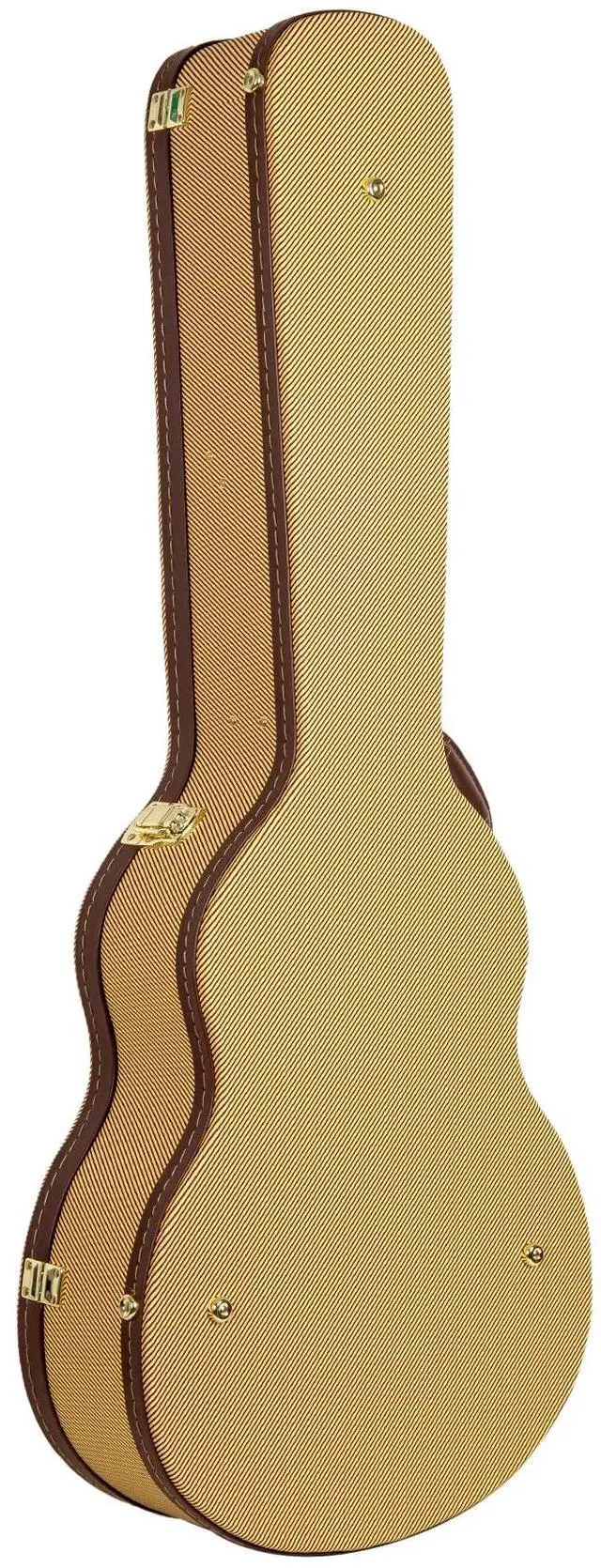 Alt view image 2 of 7 - Wooden Guitar Case for 14-Fret L-00, Martin CEO, Taylor GC, Yamaha AC/LS | Locking Latch, Storage Compartment Vinyl Tweed (CRW620-L00TW)