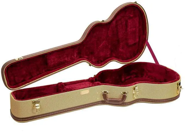 Alt view image 5 of 7 - Wooden Guitar Case for 14-Fret L-00, Martin CEO, Taylor GC, Yamaha AC/LS | Locking Latch, Storage Compartment Vinyl Tweed (CRW620-L00TW)