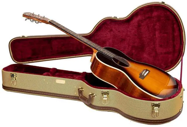 Alt view image 6 of 7 - Wooden Guitar Case for 14-Fret L-00, Martin CEO, Taylor GC, Yamaha AC/LS | Locking Latch, Storage Compartment Vinyl Tweed (CRW620-L00TW)