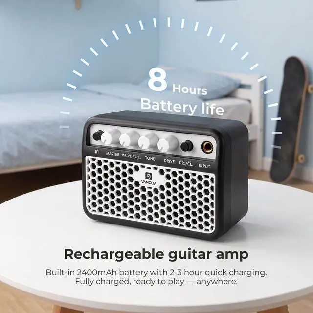 Alt view image 6 of 6 - Kids Electric Guitar 30 Inch Electric Guitar for Beginner Kit for Young Players with Amp, Bag, Strap, Extra Strings, Capo, Tuner, Picks, Cable (Blue)
