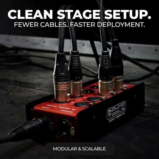 Alt view image 3 of 7 - CAT Box 8 Analog Audio Over CAT Stagebox 4 Male, 4 Female XLR | Passive Audio DMX AES3 COM Transport etherCON Daisy Chain Analog Audio Over Cat Cable with Phantom Power Support