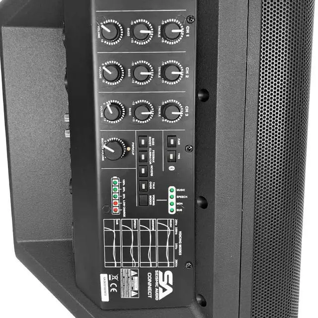 Alt view image 5 of 7 - Seismic Connect - Portable Powered 8 Inch 2-Way Rechargable PA Speaker - Class D Amp | TWS Connectivity | DSP | All-in-One PA System