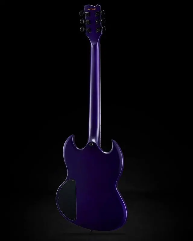 Alt view image 2 of 6 - WestCreek RACER Solid Body Electric Guitar | Double Cut guitar, Rounded End Frets, Bone nut, Rosewood Fingerboard, Mahogany Body (Matte Purple)