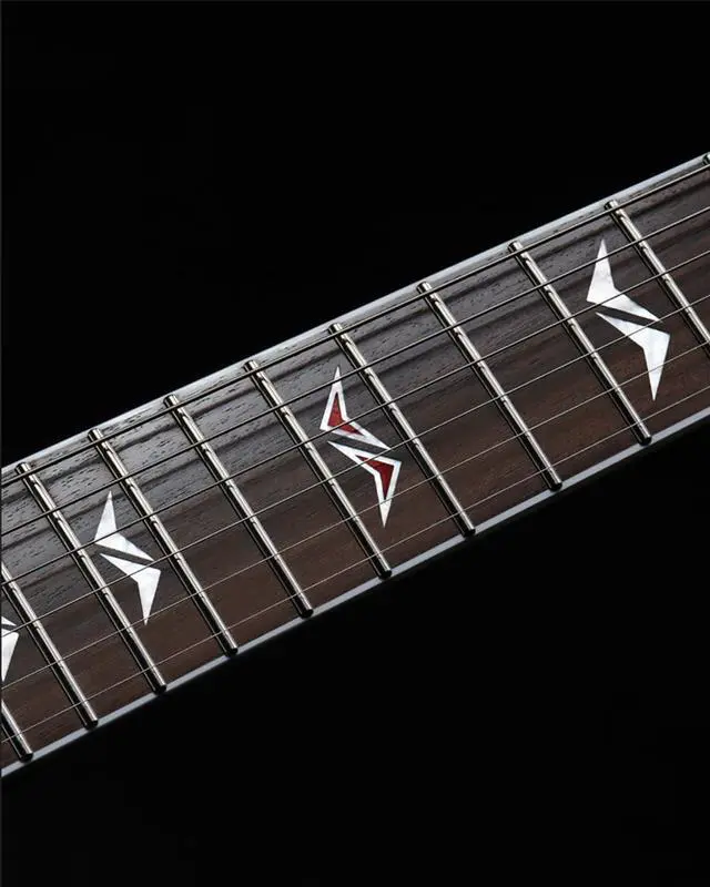 Alt view image 7 of 7 - WestCreek RACER Solid Body Electric Guitar | Double Cut guitar, Rounded End Frets, Bone nut, Rosewood Fingerboard, Mahogany Body (Bumble-B)