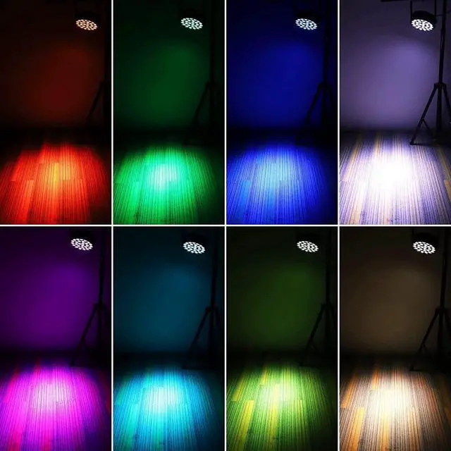 Alt view image 3 of 7 - LED Par Light RGBW 4in1 160W 27Leds Stage Lights Remote & DMX Controlled Sound Activated Auto Play 8/4 Channel Uplights for Events Wedding Halloween Birthday Party Dance Stage Lighting (4 Packs)