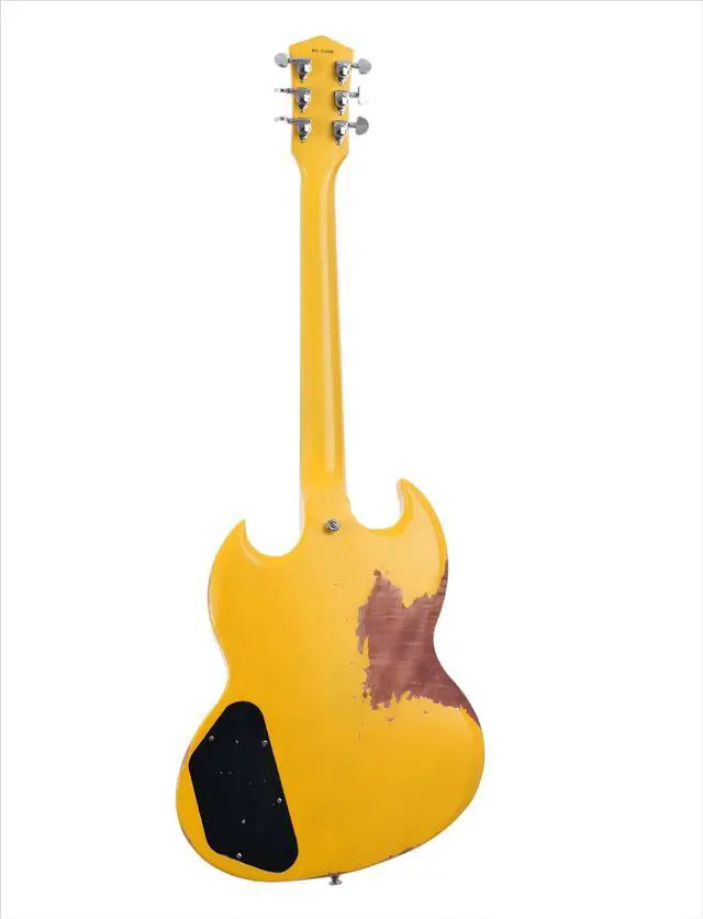 Alt view image 3 of 7 - Relic Electric Guitar,Solid Body Electric Guitar With Mahogany Body and Neck,Rosewood Fingerboard,Bone Nut,SG style 6-String Guitar,Professional/Electric Guitars for Adults