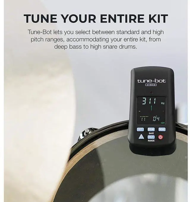 Alt view image 6 of 7 - Studio TBS-001 Digital Drum Tuner - Clip-On Tuner for Acoustic Drum Kits Bundle with Watson AAA NiMH Batteries and AA-C4H 4-Hour Rapid Charger
