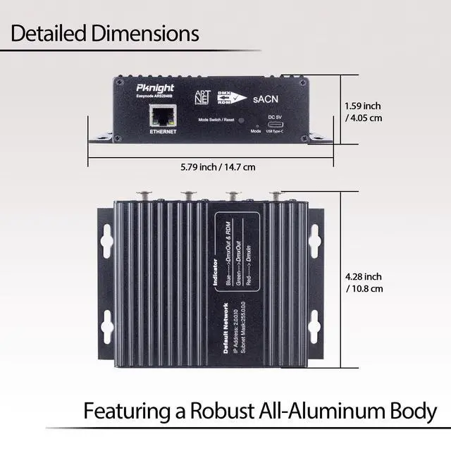 Alt view image 6 of 7 - 4ch Bidirectional Artnet/sACN/RDM Controller Easynode ARS2048B