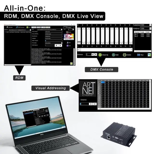 Alt view image 5 of 7 - 4ch Bidirectional Artnet/sACN/RDM Controller Easynode ARS2048B