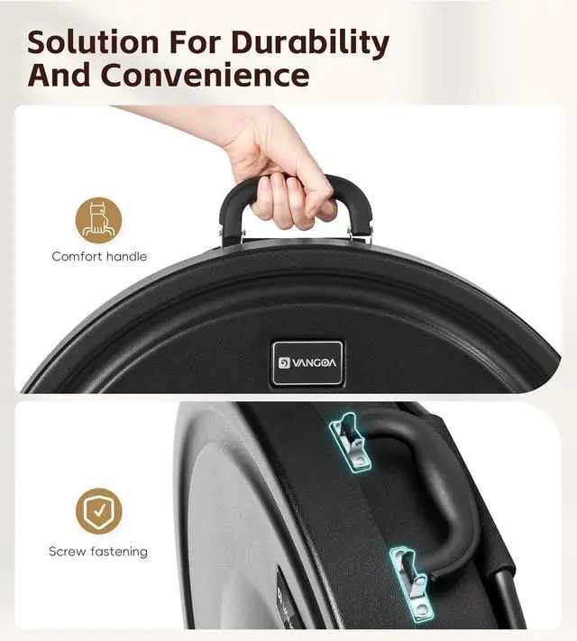 Alt view image 6 of 7 - Upgrade Hard Cymbal Case with Wheels, Rolling Cymbal Vault with Foam Washers Fits Up to 7 * 22" Cymbals, Drum Cymbal Bags with Pull Handle (PE-22), Elite Black