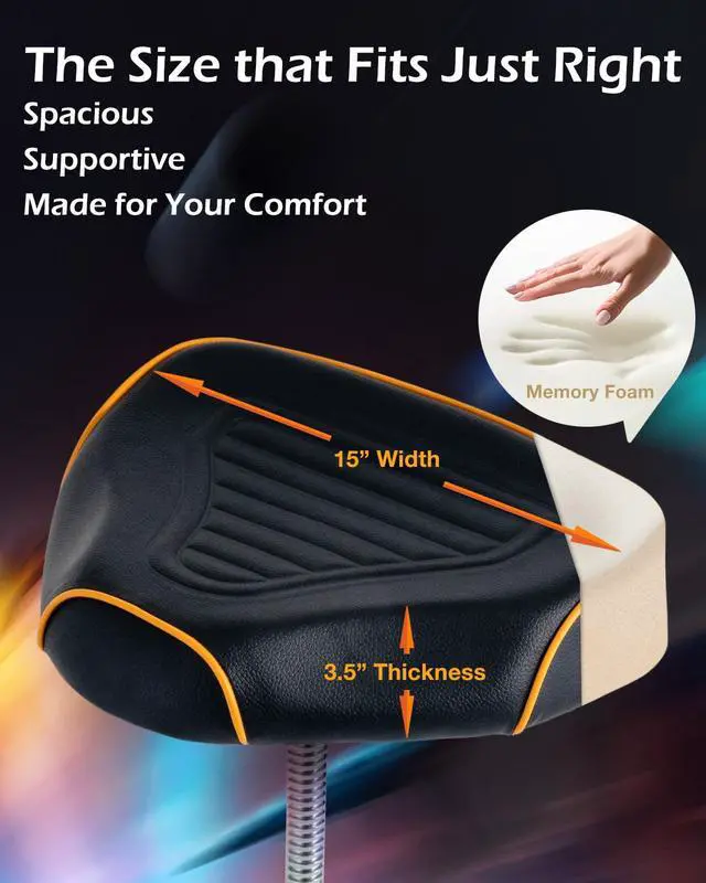 Alt view image 2 of 7 - Premium Motorcycle Drum Throne, Rotatable Stool, Memory Foam Cushion with Anti-Skid Groove, Threaded Height Adjustment with Die-Cast Tripod. Edge Hardware Design NE1M