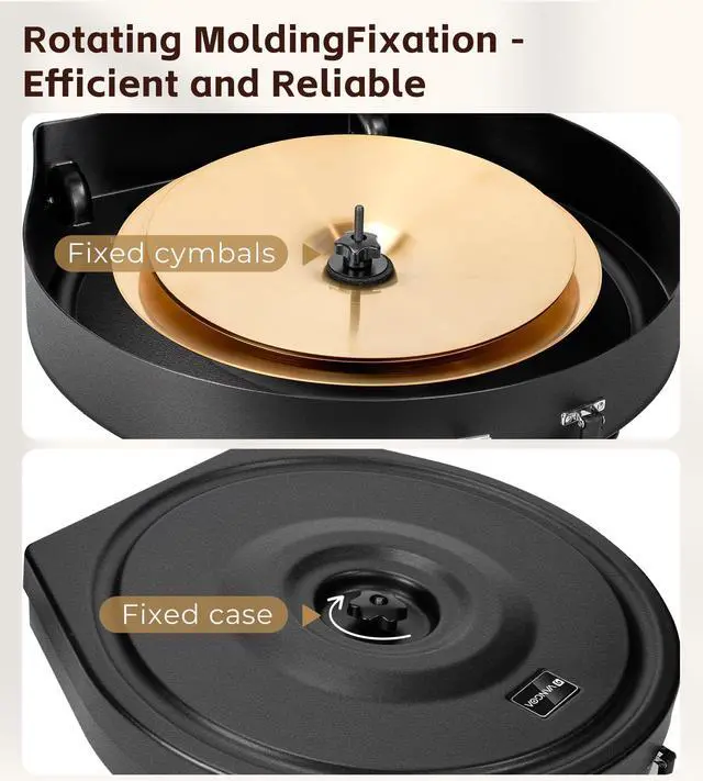 Alt view image 7 of 7 - Upgrade Hard Cymbal Case with Wheels, Rolling Cymbal Vault with Foam Washers Fits Up to 7 * 22" Cymbals, Drum Cymbal Bags with Pull Handle (PE-22), Elite Black