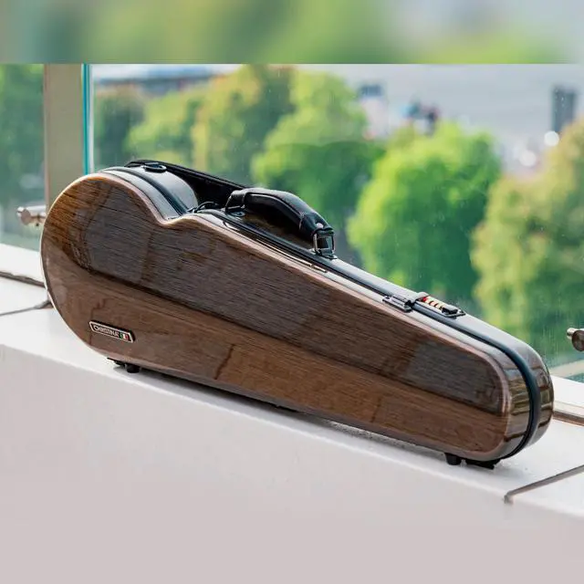 Alt view image 4 of 7 - 4/4 Full Size Violin case High-Strength Carbon Fiber Triangle Violin Music Bag With Combination Lock and Extra Bag Golden Violin Hard Case (VB-Trianglee-Golden spot)