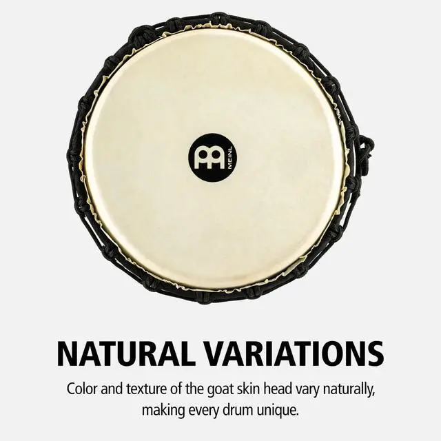 Alt view image 7 of 7 - Djembe Drum 10" x 20" NOT MADE IN CHINA | Professional Hand Carved African Drum, Solid Mahogany Shell, Goat Skin Head, For All Skill Levels and Settings