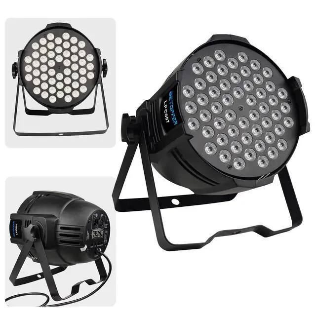 Alt view image 2 of 7 - DJ Lights, 54 x 3W RGB LED Stage Par Lights, DMX/Sound(LPC007, 1P) | Auto/Sound/DMX512/Master,Lighting range 6~10M,optical angle 26°,Built-in cooling fan,for Church,Concert,Wedding,Party,Bar