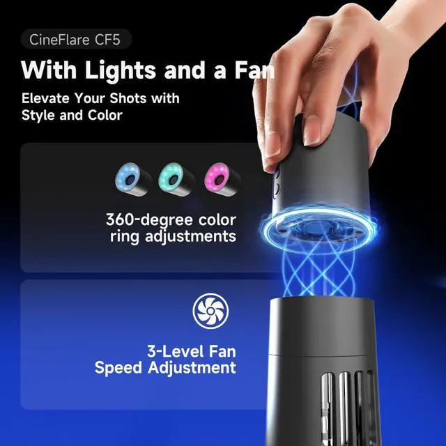 Alt view image 2 of 7 - COLBOR CF5 Fog Machine Portable Smoke Machine with Magnetic RGB Light | Remote Control,40W Mini Handheld Fog Machine for Film,Photography,Cosplay