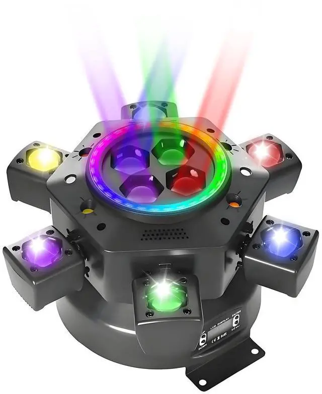 Main image of Moving Head DJ Lights, 6 Arms Party Fixtures with Light Strip, 150W RGBW 4 in1 LED Stage Lights, DMX512 & Sound Activated Rotating Light, for Parties Disco Club Bar KTV Wedding