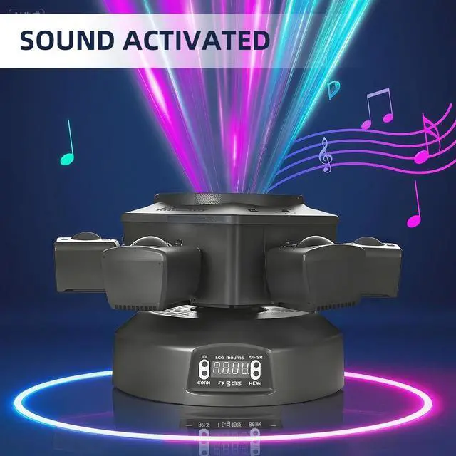 Alt view image 2 of 7 - Moving Head DJ Lights, 6 Arms Party Fixtures with Light Strip, 150W RGBW 4 in1 LED Stage Lights, DMX512 & Sound Activated Rotating Light, for Parties Disco Club Bar KTV Wedding