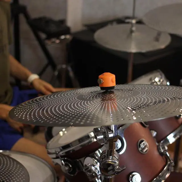 Alt view image 7 of 7 - Low Volume Cymbal Pack Quiet Cymbal Set 14"Hi-hats+16"Crash+18"Crash+20"Ride 5 Pcs Mute Drum Cymbal Set with Bag and Felts for Practice, Sliver