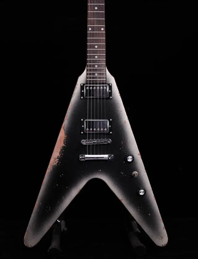 Alt view image 2 of 7 - Relic V Electric Guitar,Mahogany Body and Neck,Rosewood Fingerboard,Bone Nut,6-String Relic Heavy Metal Guitar,Professional/Electric Guitars for Adults