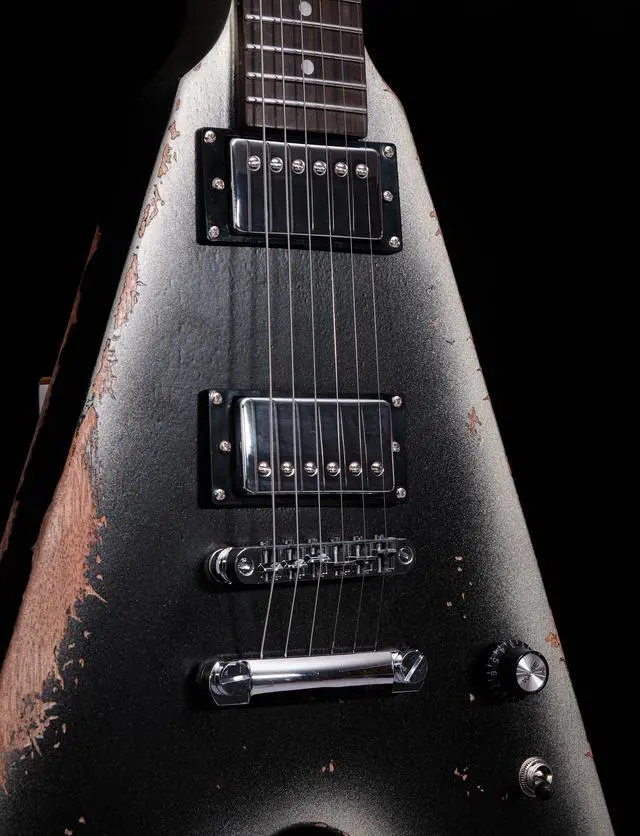 Alt view image 3 of 7 - Relic V Electric Guitar,Mahogany Body and Neck,Rosewood Fingerboard,Bone Nut,6-String Relic Heavy Metal Guitar,Professional/Electric Guitars for Adults