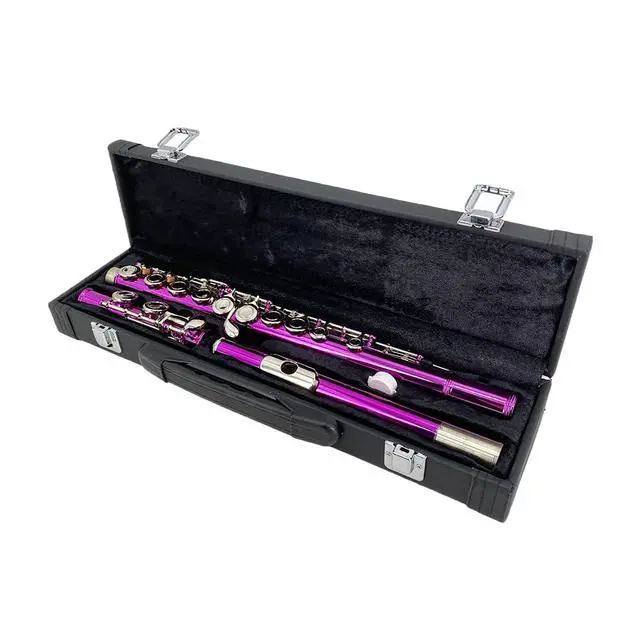 Alt view image 3 of 7 - 16 Key Closed Hole C Flute for Beginners, Students, Adults Silver Plated Nickel Flute with Carrying Case, Cleaning Kit, Tuning Rod, Gloves Lightweight, Durable & Easy to Play (Rose)
