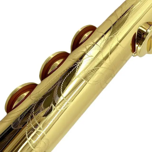 Alt view image 3 of 7 - Bb Straight Soprano SaxophoneGold Lacquer Finish, Ergonomic Design with Case, Mouthpiece, Neck Strap & Accessories, Ideal for Beginners & Advanced PlayersGolden