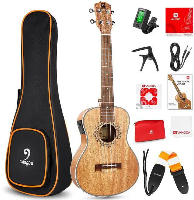Main image of Tenor Ukulele, Acoustic Electric Ukelele 26 inch Uke Mahogany Ukulele Professional Set with Equalizer Starter Kit (Gig Bag, Picks, Straps, Strings, Cleaning Cloth, Getting Started Manual) by