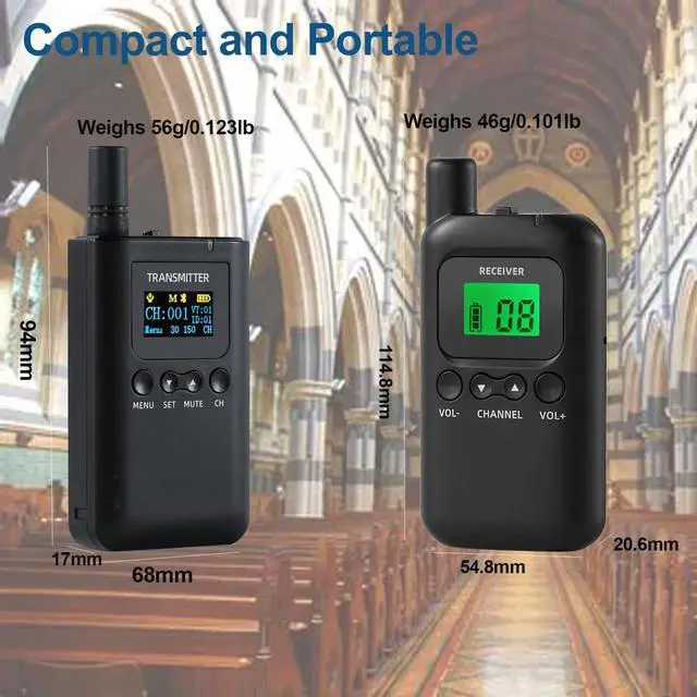 Alt view image 2 of 7 - Wireless Tour Guide System,200m/656ft,Upgraded Noise Reduction,40H Long Battery,10 USB Charging Ports,for Simultaneous Interpreting,Court(1 Transmitter 10 Receivers)