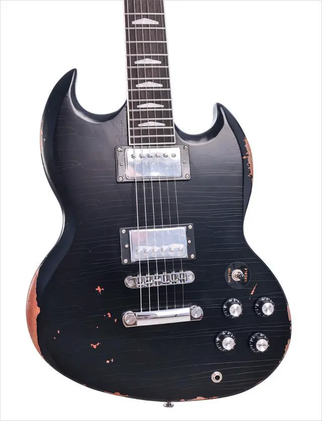 Alt view image 2 of 7 - Relic Electric Guitar,Solid Body Electric Guitar With Mahogany Body and Neck,Rosewood Fingerboard,Bone Nut,SG style 6-String Guitar,Professional/Electric Guitars for Adults