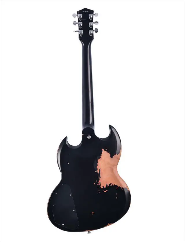 Alt view image 3 of 7 - Relic Electric Guitar,Solid Body Electric Guitar With Mahogany Body and Neck,Rosewood Fingerboard,Bone Nut,SG style 6-String Guitar,Professional/Electric Guitars for Adults