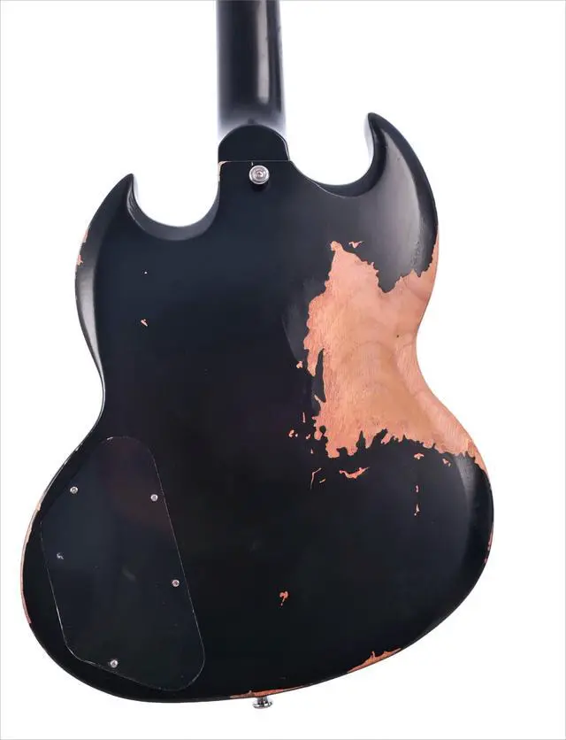 Alt view image 6 of 7 - Relic Electric Guitar,Solid Body Electric Guitar With Mahogany Body and Neck,Rosewood Fingerboard,Bone Nut,SG style 6-String Guitar,Professional/Electric Guitars for Adults