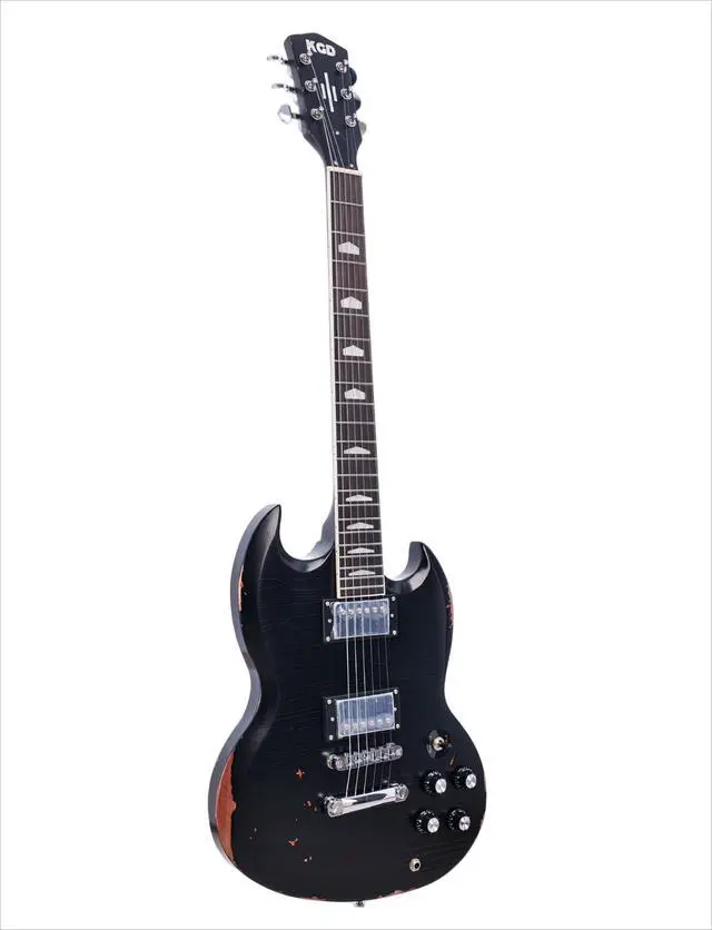 Alt view image 7 of 7 - Relic Electric Guitar,Solid Body Electric Guitar With Mahogany Body and Neck,Rosewood Fingerboard,Bone Nut,SG style 6-String Guitar,Professional/Electric Guitars for Adults