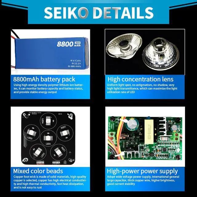 Alt view image 6 of 7 - Rechargeable Wireless Stage Light, 6x18W Par Can Lights | RGBWA+UV 6-in-1 with Remote, APP, and DMX512 Control, 8800mAh DJ Light