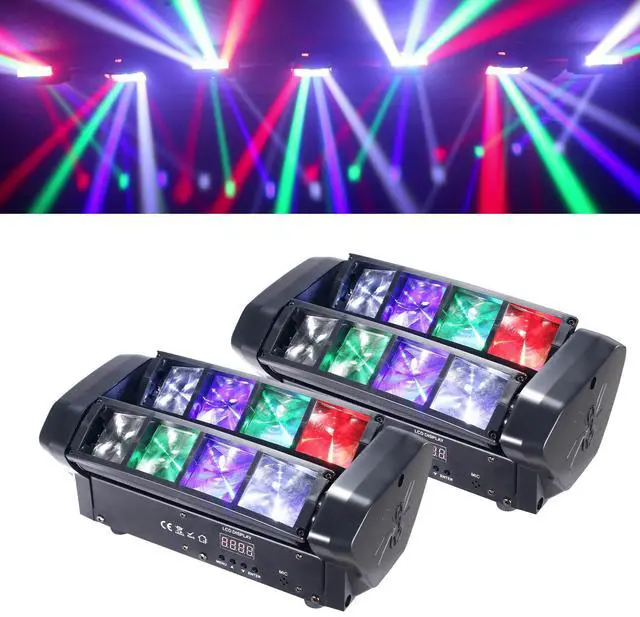Main image of LED Mini Spider Moving Head Light 8x5W Beam Stage Lights RGBW Sound Activated DMX-512 Control for DJ Party Bar Disco Show Wedding Event Stage Lighting