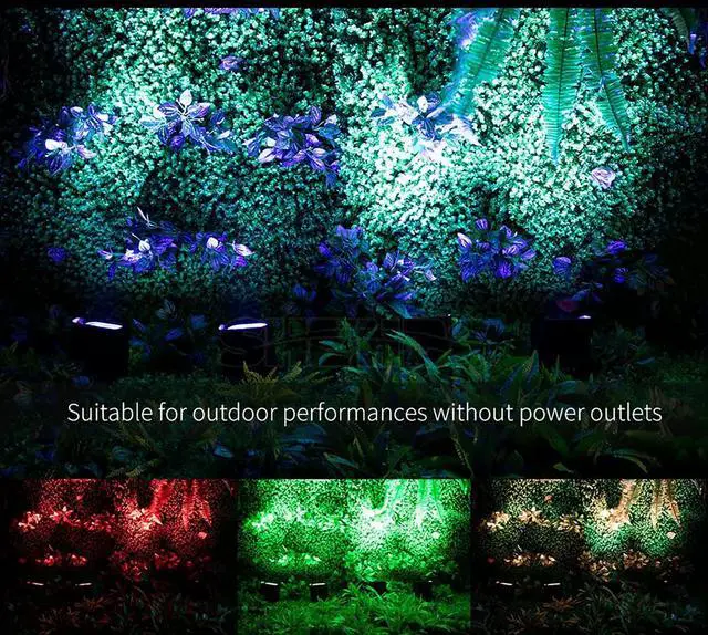 Alt view image 7 of 7 - Rechargeable Wireless Stage Light, 6x18W Par Can Lights | RGBWA+UV 6-in-1 with Remote, APP, and DMX512 Control, 8800mAh DJ Light