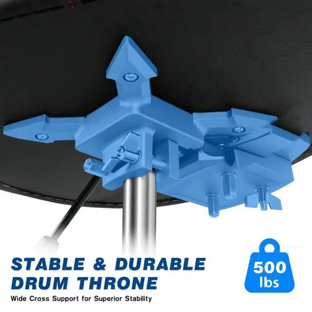 Alt view image 6 of 7 - Drum Throne with Backrest, 4-Leg Airlift Height Adjustable Drum Stool, Motorcycle-Style Heavy Duty Saddle Drum Seat with Thickened Cushion for Adult Drummers