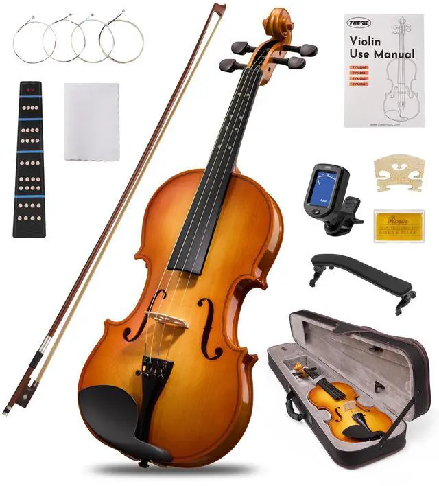 Main image of Acoustic Violin Full Size 4/4, Beginner Kit with Case & Bow, Retro Gloss