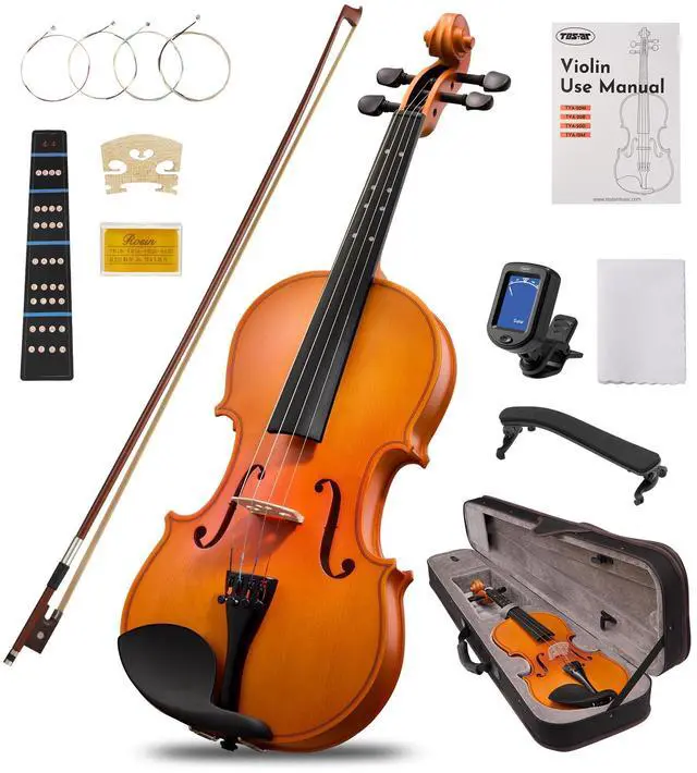 Main image of Acoustic Violin Full Size 4/4, Beginner Kit with Case & Bow, Retro Matte