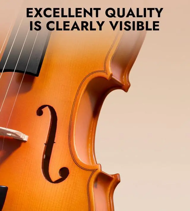 Alt view image 3 of 7 - Acoustic Violin Full Size 4/4, Beginner Kit with Case & Bow, Retro Matte